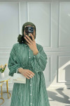 Striped Belted Tunic Green