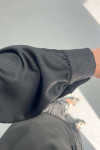 Sare Fashion Striped Satin Shirt Black