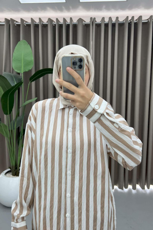 Striped Suit Brown