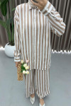 Striped Suit Brown