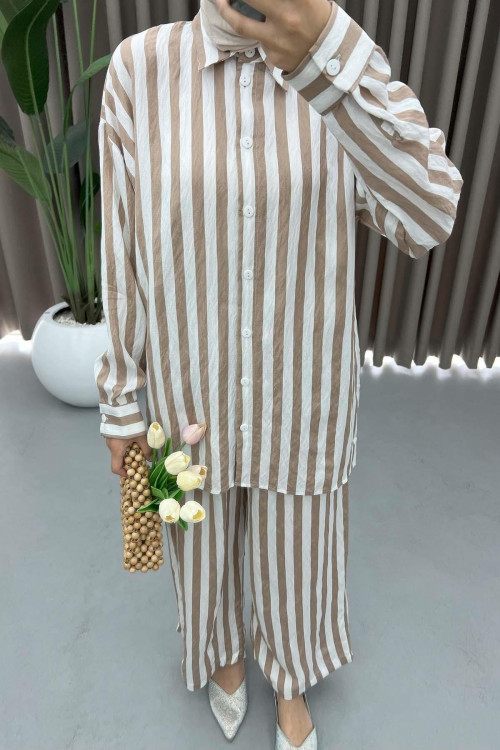 Striped Suit Brown