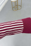 Sare Fashion Striped Knitwear Skirt Suit Burgundy