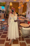 Sare Fashion Dacron Tie Dress White