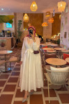 Sare Fashion Dacron Tie Dress White