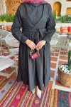 Sare Fashion Dacron Tie Dress Black