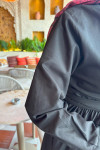 Sare Fashion Dacron Tie Dress Black
