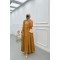 Sare Fashion Wave Pattern Jacquard Dress Camel