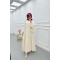 Sare Fashion Wave Pattern Jacquard Dress Ecru