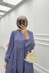 Sare Fashion Wave Pattern Jacquard Dress Lilac