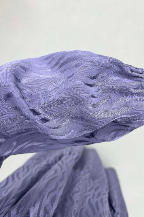 Sare Fashion Wave Pattern Jacquard Dress Lilac