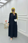 Sare Fashion Wave Pattern Jacquard Dress Black
