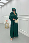 Sare Fashion Wave Pattern Jacquard Dress Emerald Green