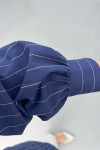 Sare Fashion Lace Detailed Striped Shirt Navy Blue