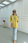 Sare Fashion Lace Detailed Striped Shirt Green