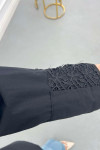 Sare Fashion Lace Detailed Shirt Black