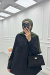 Sare Fashion Lace Detailed Shirt Black