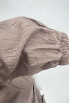 Sare Fashion Lace Detailed Suit Mink