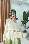 Sare Fashion Gradient Patterned Tie Dress Pistachio Green