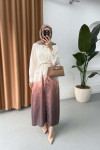 Sare Fashion Gradient Patterned Tie Dress Dusty Rose