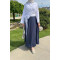 Sare Fashion Denim Textured Princess Viral Skirt Navy Blue