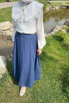 Sare Fashion Denim Textured Princess Viral Skirt Blue
