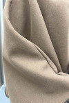 Leather Piping Tied Poncho Brown