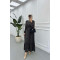 Sare Fashion Patterned Tie Dress Black