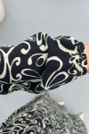 Sare Fashion Patterned Tie Dress Black