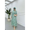 Sare Fashion Patterned Tie Dress Green