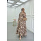 Sare Fashion Patterned Efsun Dress Brown