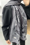 Patterned Ethnic Shawl Black