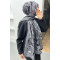 Patterned Ethnic Shawl Black