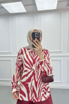 Sare Fashion Patterned Shirt Burgundy
