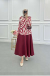 Sare Fashion Patterned Shirt Burgundy