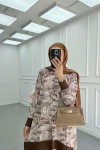 Sare Fashion Patterned Shirt Brown