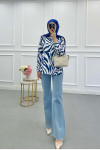 Sare Fashion Patterned Shirt Saxe Blue