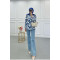 Sare Fashion Patterned Shirt Saxe Blue