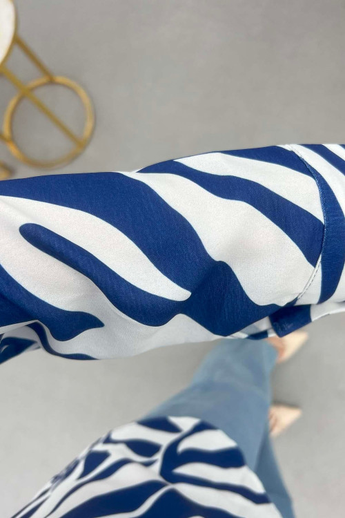 Sare Fashion Patterned Shirt Saxe Blue