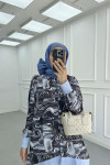 Sare Fashion Patterned Shirt Black