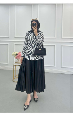 Sare Fashion Patterned Shirt Black