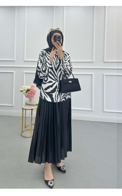 Sare Fashion Patterned Shirt Black
