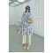 Sare Fashion Patterned Linen Suit Blue