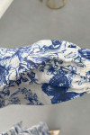 Sare Fashion Patterned Linen Suit Blue