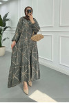 Sare Fashion Patterned Mango Dress Anthracite - Brown
