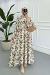 Sare Fashion Patterned Mango Dress Khaki