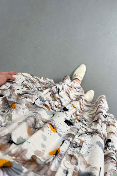 Sare Fashion Patterned Mango Dress Brown