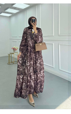 Sare  Fashion Patterned Mango Dress Purple