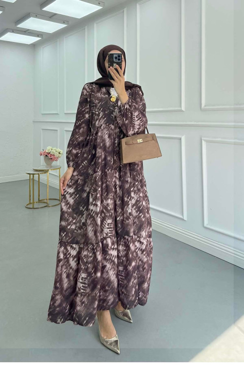 Sare  Fashion Patterned Mango Dress Purple
