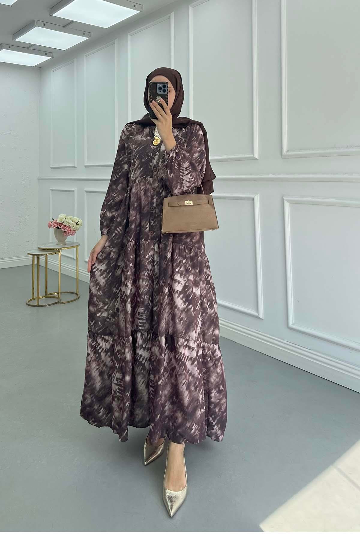 Sare  Fashion Patterned Mango Dress Purple