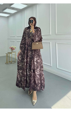 Sare  Fashion Patterned Mango Dress Purple